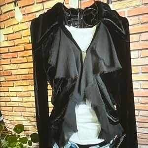 🧥 Sheri Bodell Velvet Steam Punk Victorian Goth Princess Blazer — Black — Sz S